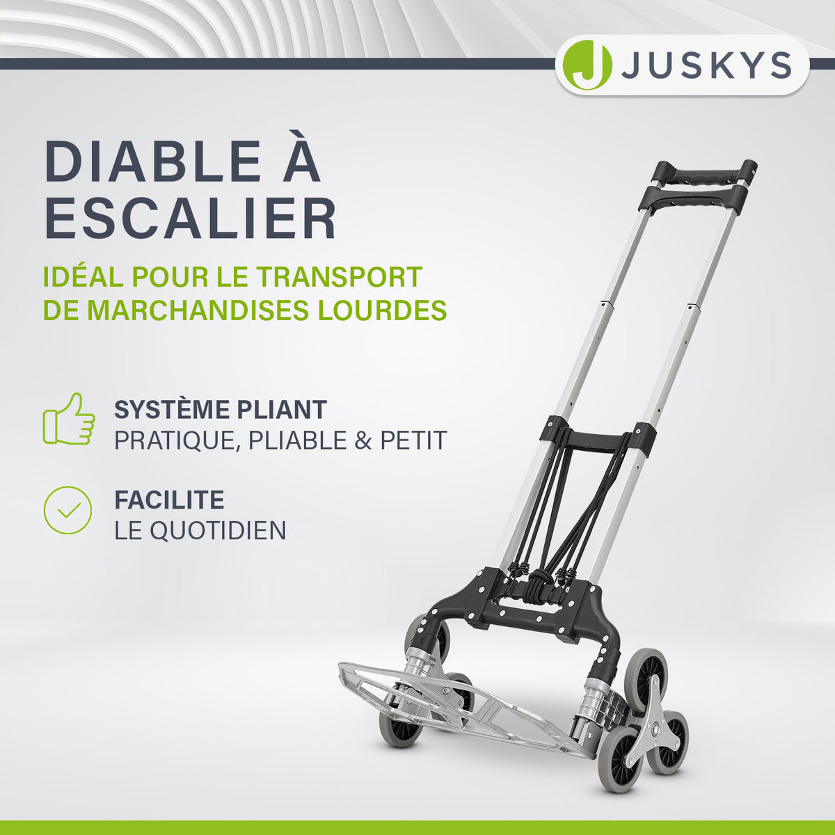 Diable d'escalier pliable jusqu'à 80 kg