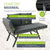 Banc multifonction en polyrotin Calvia Noir/Gris/Crème