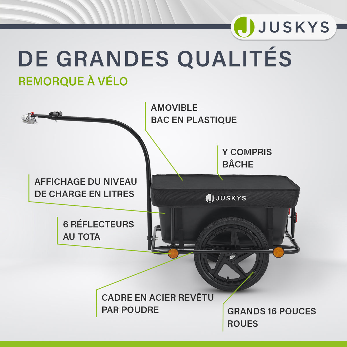 Remorque de transport / remorque à vélo 90 litres