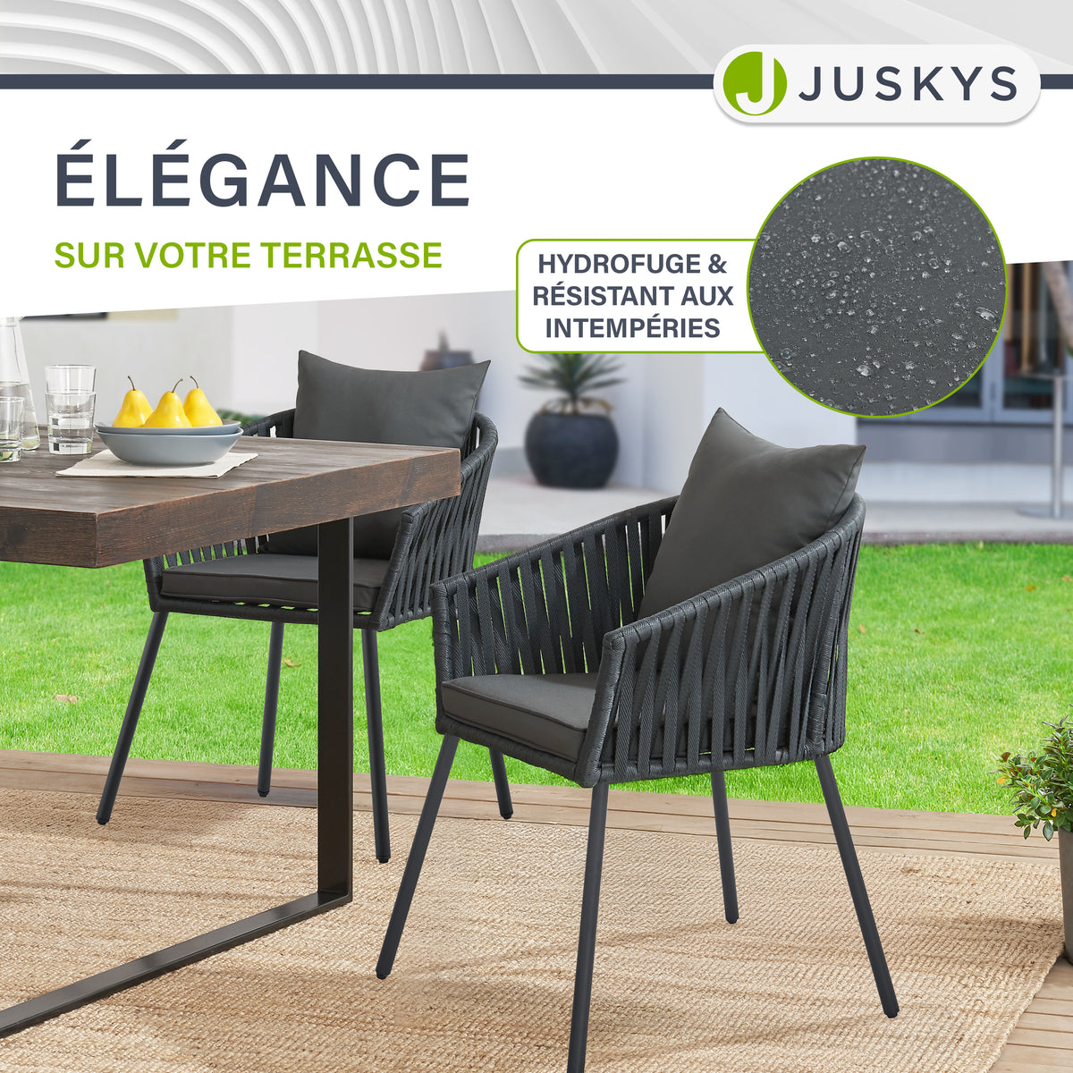 Ensemble de 2 chaises en corde