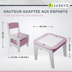 Table de jeu avec deux chaises Milou