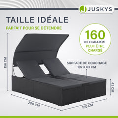 Chaise longue double en polyrotin Syros