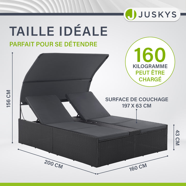 Chaise longue double en polyrotin Syros