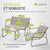 Ensemble de mobilier de jardin Genua 4 pièces avec table et banc