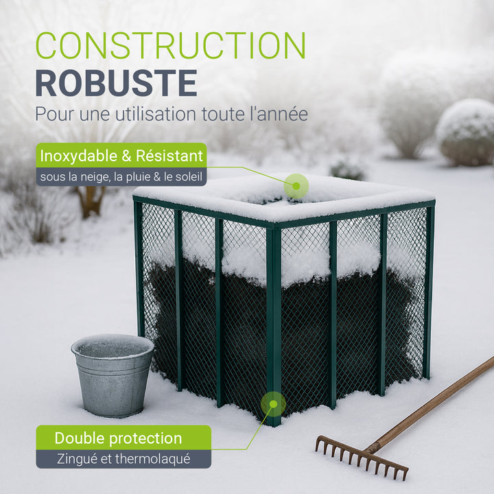 Composteur métallique pour déchets de jardin