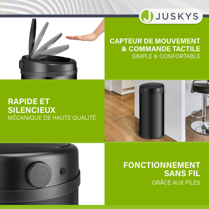 Poubelle ronde avec capteur