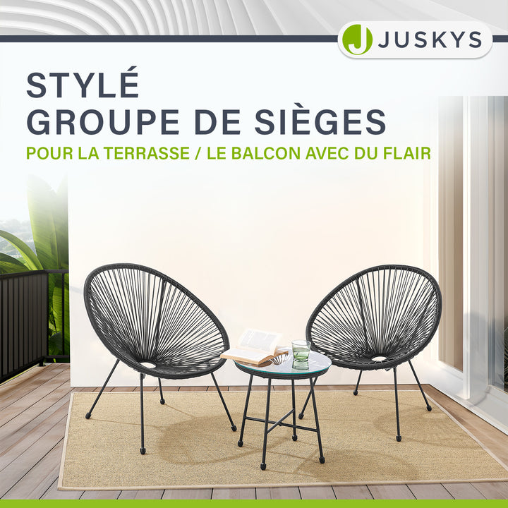 Ensemble de meubles de balcon Ostana 3 pièces