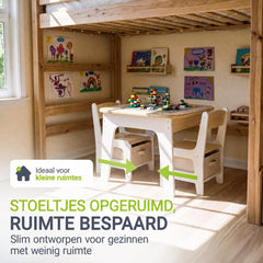 Table de jeu avec deux chaises Milou