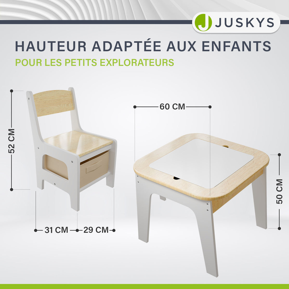 Table de jeu avec deux chaises Milou