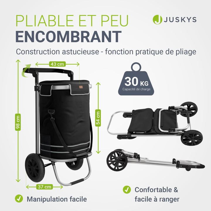 Chariot de courses 3 en 1 - Capacité 56 L