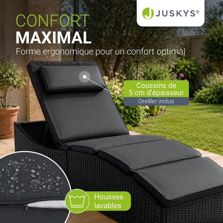 Chaise longue pliable en polyrotin Lamia
