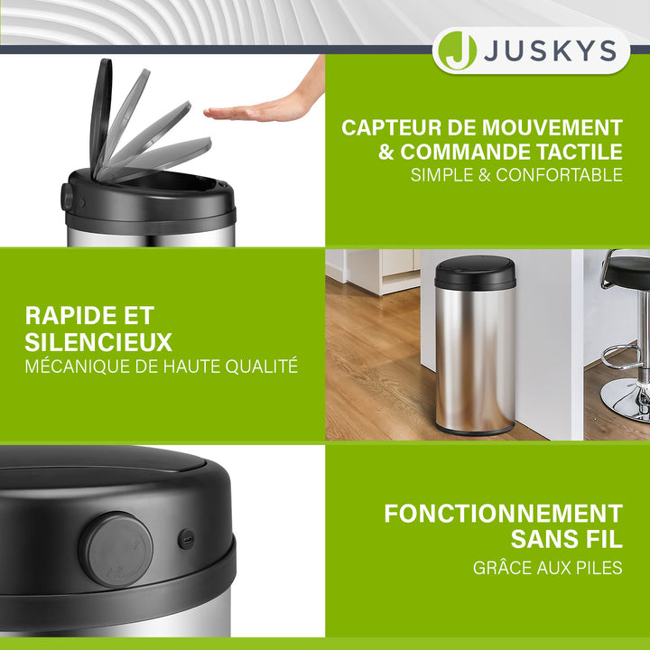 Poubelle ronde avec capteur