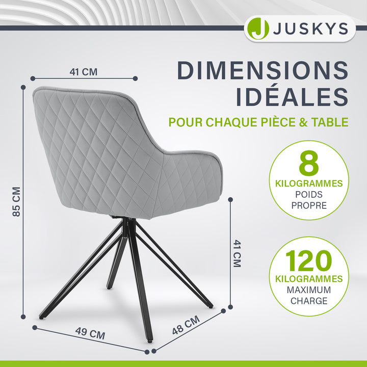 Chaise de salle à manger pivotante en velours Clyde