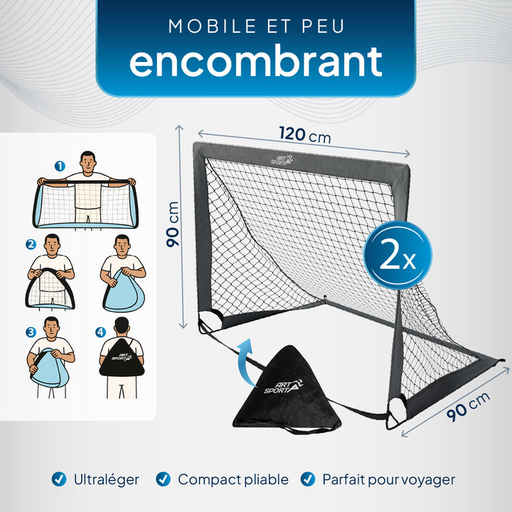 Lot de 2 buts de football pop-up Goal Master