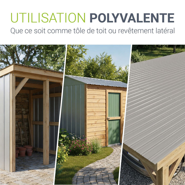 Tôles profilées, lots de 12 et de 14 – avec accessoires