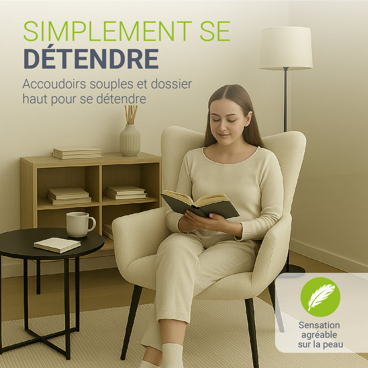 Fauteuil à oreilles avec tabouret Odense en option