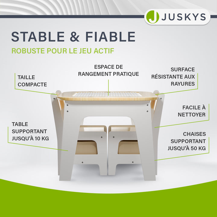 Table de jeu avec deux chaises Milou