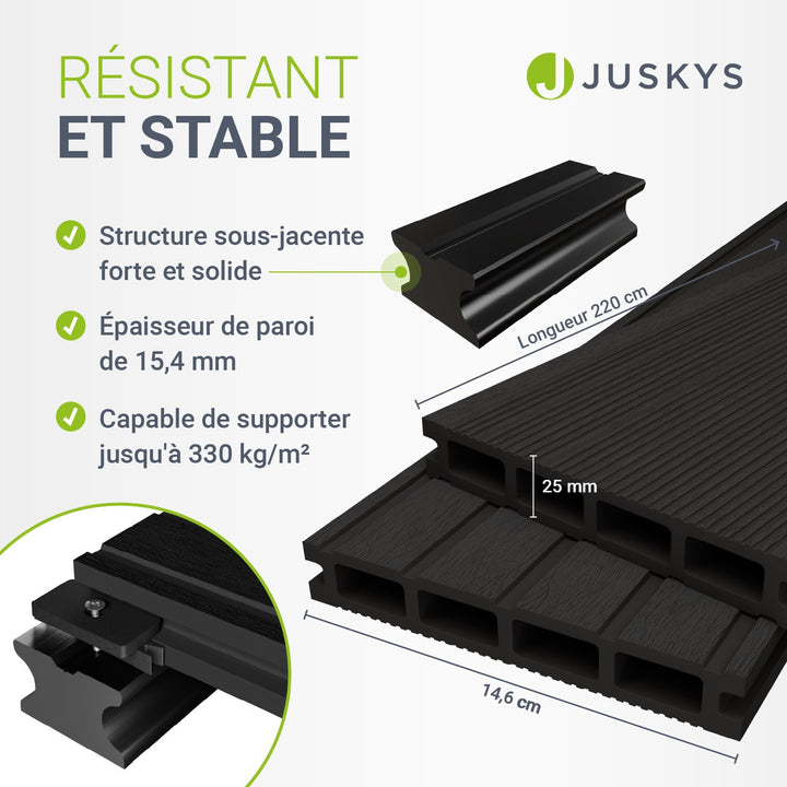 Lames de terrasse en WPC anthracite