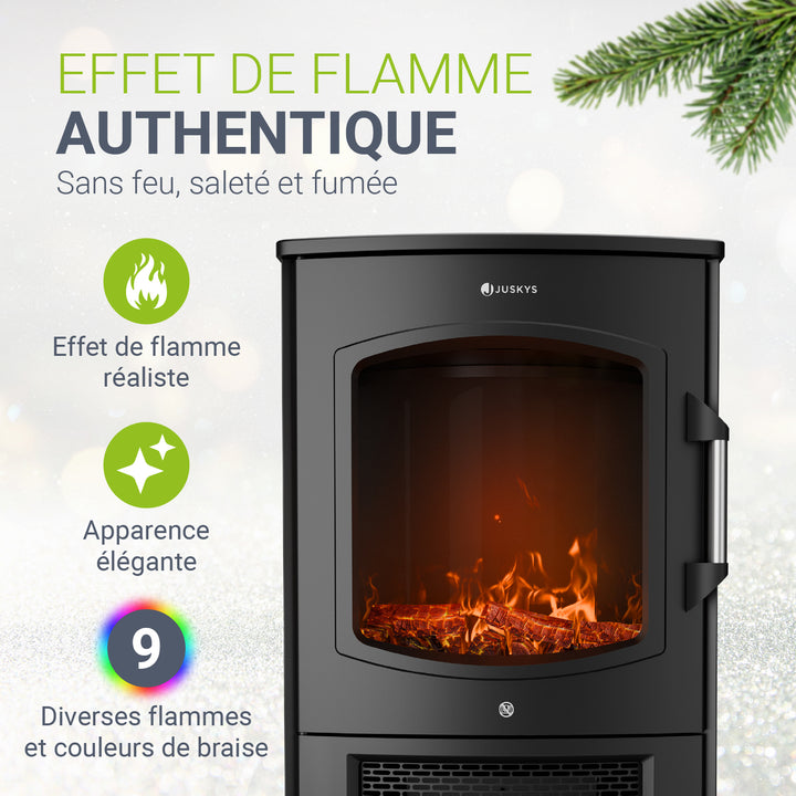 Poêle électrique 1800W avec effet de flammes