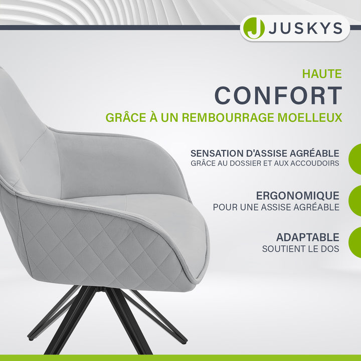 Chaise de salle à manger pivotante en velours Clyde