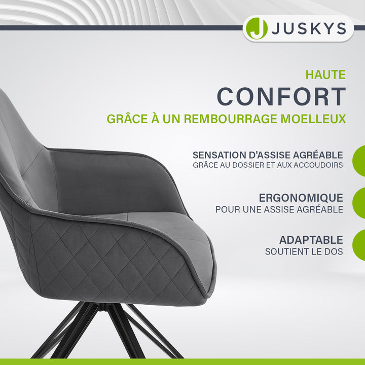 Chaise de salle à manger pivotante en velours Clyde