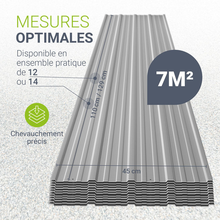 Tôles profilées, lots de 12 et de 14 – avec accessoires