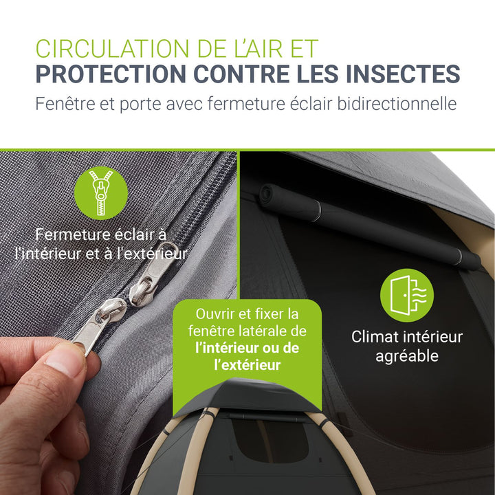 Tente gonflable avec accessoires pour 1 à 4 personnes