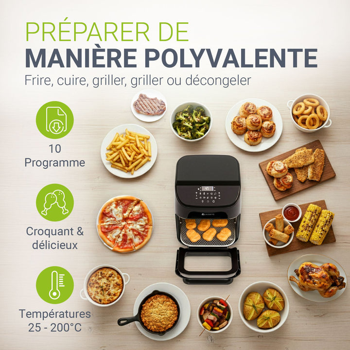 Friteuse à air 12L avec 10 programmes