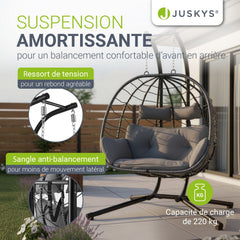 Fauteuil suspendu double en polyrotin Aria