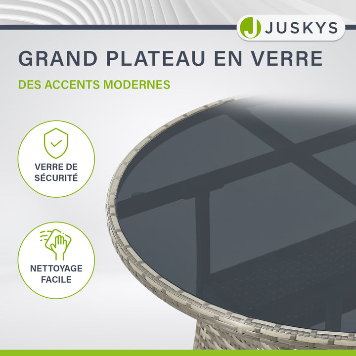Table de jardin ronde en polyrotin Yoro