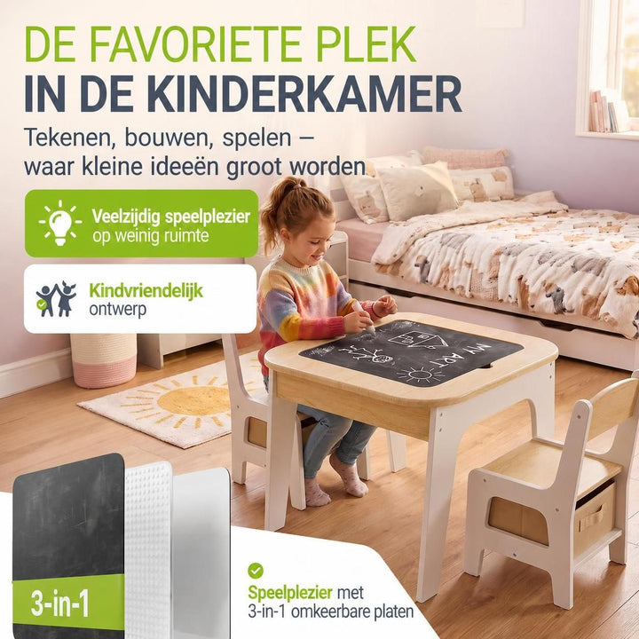 Table de jeu avec deux chaises Milou