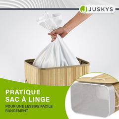 Panier à linge en bambou bouclé
