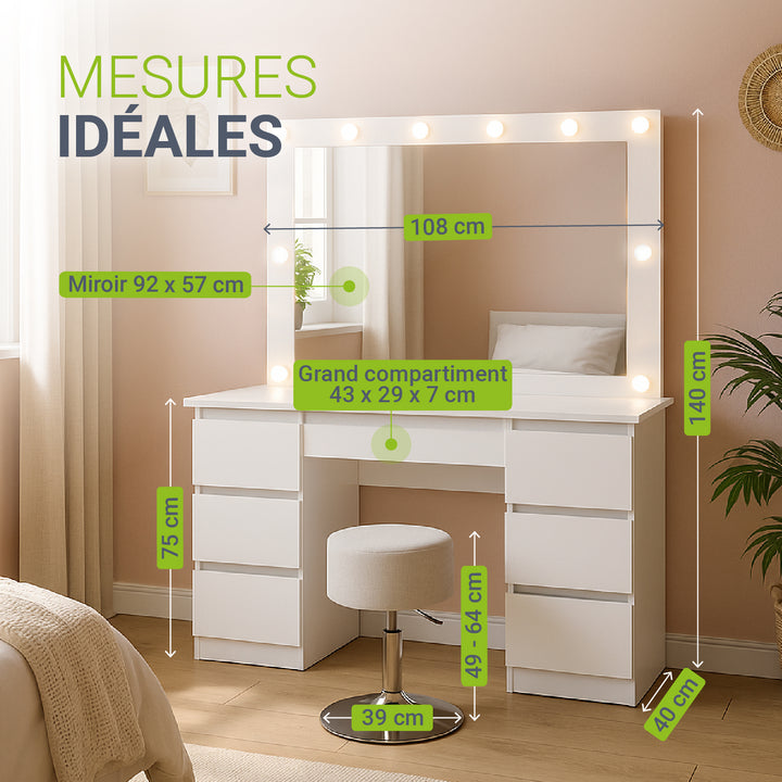 Coiffeuse avec miroir Lilia