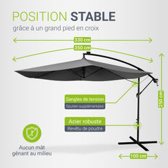 Parasol déporté à LED Brésil