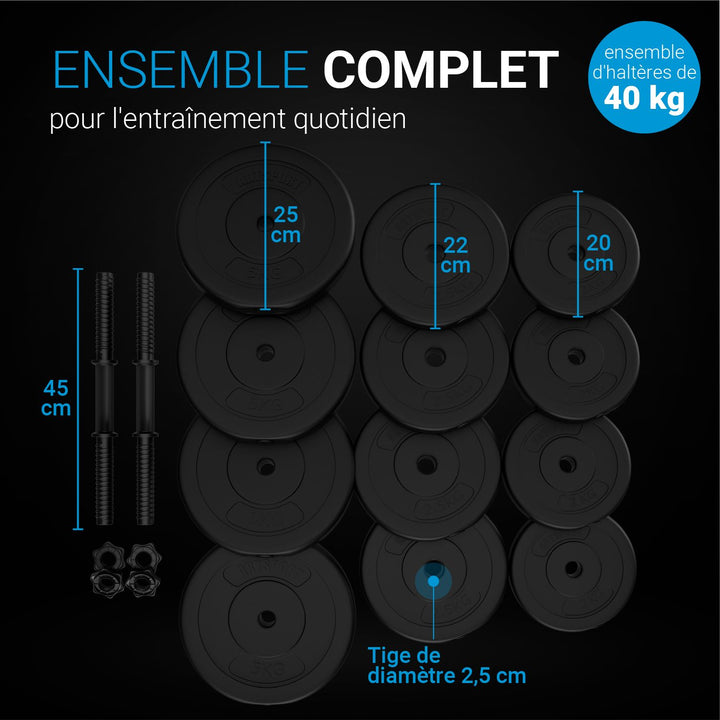 Ensemble d'haltères 40 kg