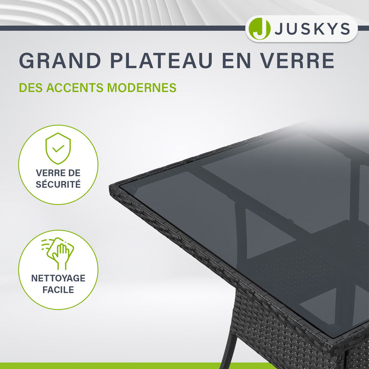 Table de jardin carrée en polyrotin Yoro