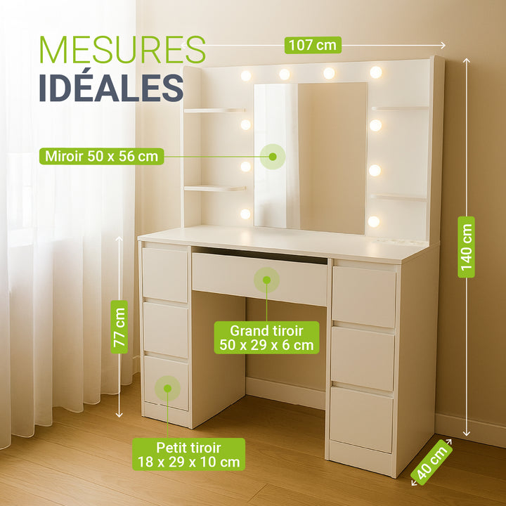 Coiffeuse avec miroir Malia