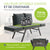 Banc multifonction en polyrotin Calvia Noir/Gris/Crème