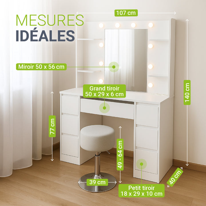 Coiffeuse avec miroir Malia