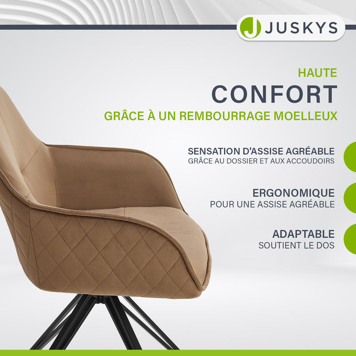 Chaise de salle à manger pivotante en velours Clyde