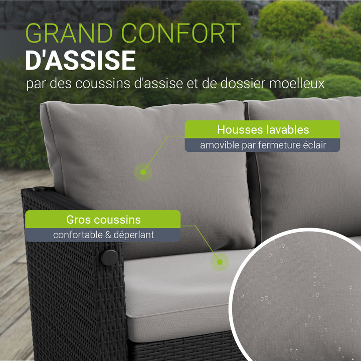 Mobilier de jardin 2 en 1 en polyrotin Jamaica