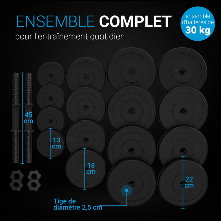 Ensemble d'haltères 30 kg