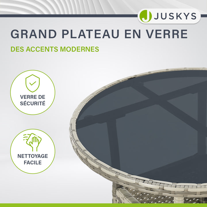 Table de jardin ronde en polyrotin Yoro