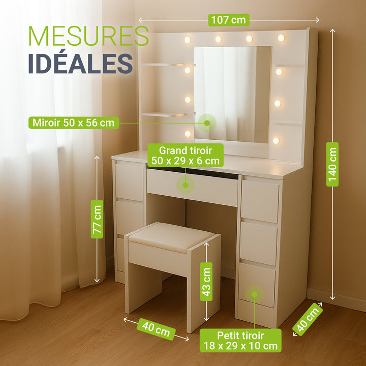 Coiffeuse avec miroir Malia