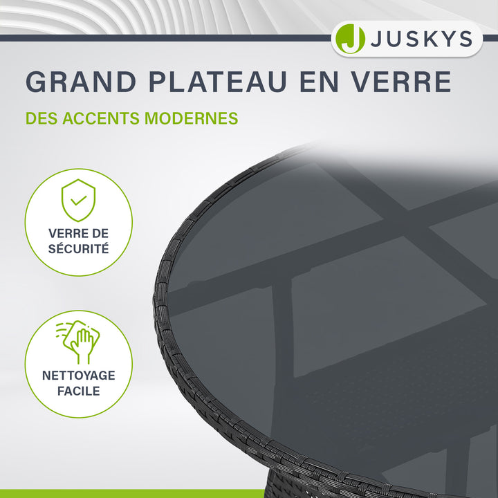 Table de jardin ronde en polyrotin Yoro