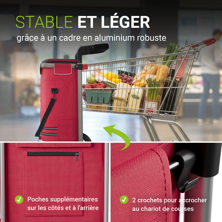 Chariot de courses 3 en 1 - Capacité 56 L