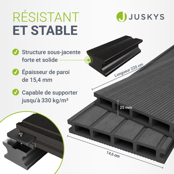 Lames de terrasse en WPC grises