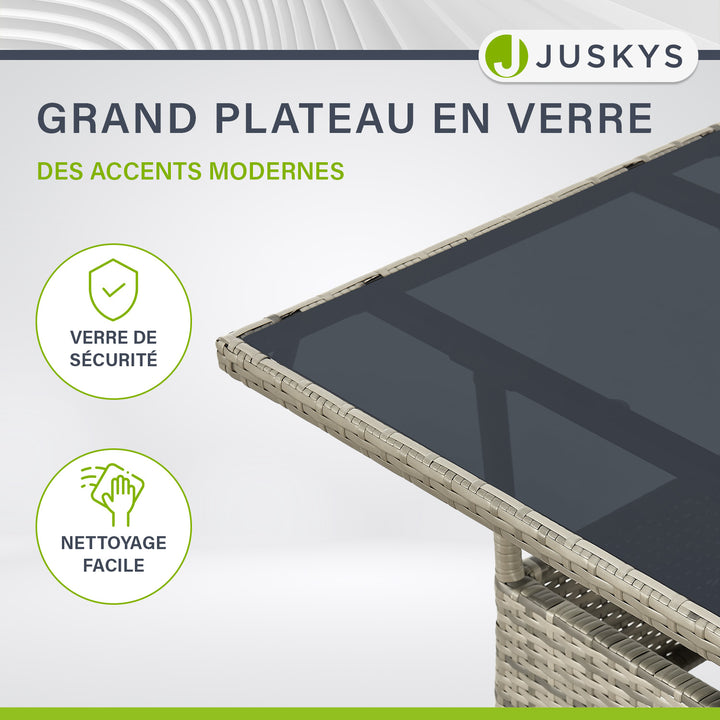 Table de jardin carrée en polyrotin Yoro