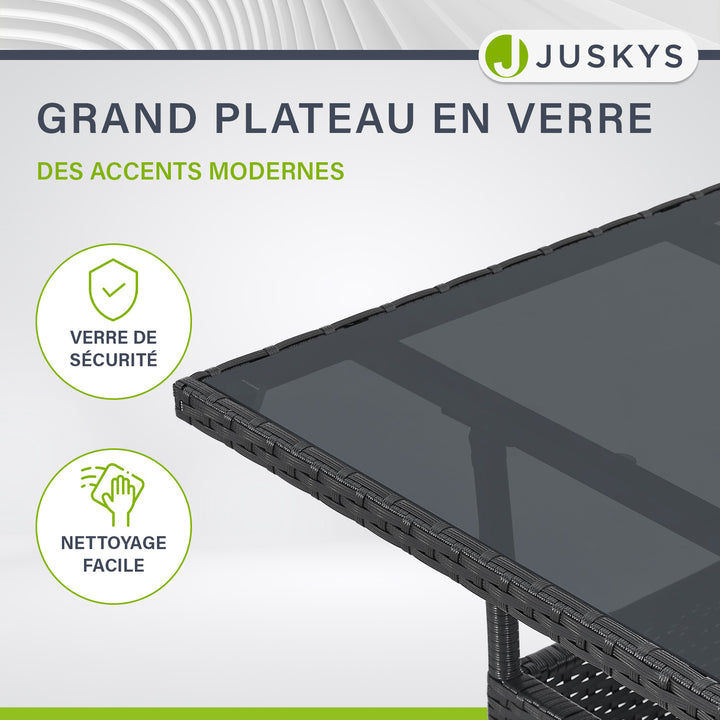 Table de jardin carrée en polyrotin Yoro