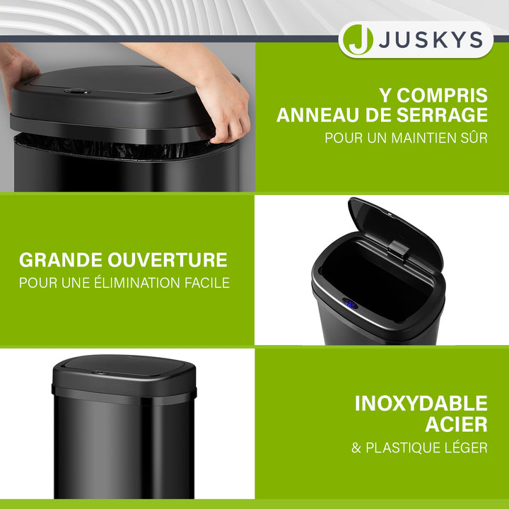 Poubelle rectangulaire avec capteur